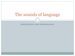 The sounds of language