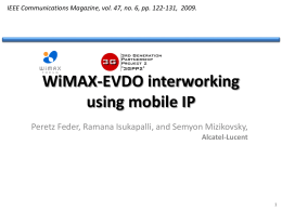 WiMAX-EVDO interworking using mobile IP