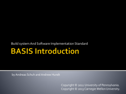 Introduction - CMake BASIS