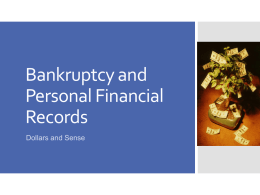 Bankruptcy and Personal Financial Records PPT