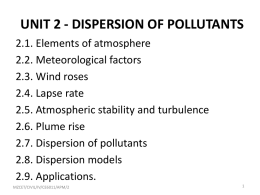 unit 2 - dispersion of pollutants