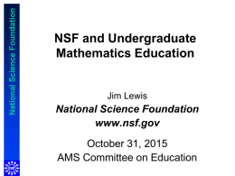 NSF and undergraduate mathematics education