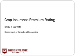 Crop Insurance Rating: A Historical Perspective and Ongoing