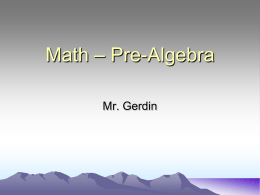 Pre-Algebra Informational PowerPoint