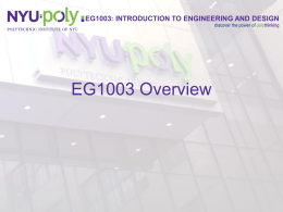 EG1003 Overview