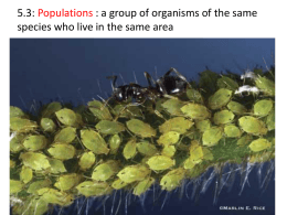 5.3: Populations : a group of organisms of the same species who live
