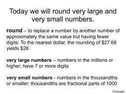 very small numbers