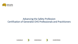 Generalist OHS Professional Certification