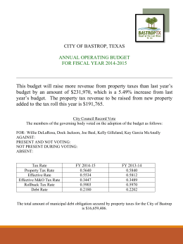 2014-2015 Budget - City of Bastrop