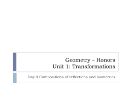 Geometry * Honors Unit 1: Transformations