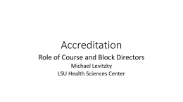(Role of Course and Block Directors).