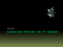 Scheduling meeting for 8th graders