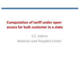 Computation of tariff under open access for bulk customer