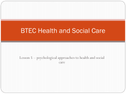 BTEC Health and Social Care