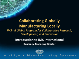 WMF Participation - National Council For Advanced Manufacturing