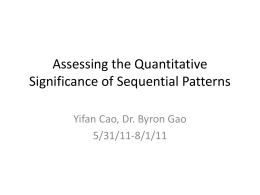 Ranking Sequential Patterns with Respect to Signiﬁcance