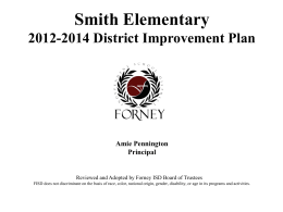 Forney ISD Division Goal 1 Accountability and Learning