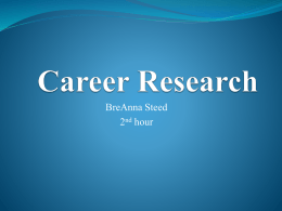 Career Research - BREANNA STEED`S PORTFOLIO