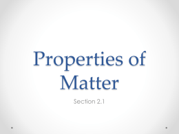 Properties of Matter