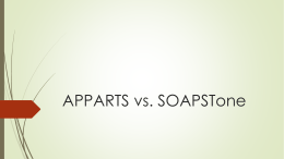APPARTS vs SOAPSTone Powerpoint