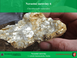 Prednáška 6 - Charakteristika minerálov