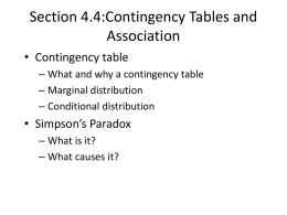 Section 4.4:Contingency Tables and Association