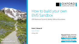 Frank Drewes EMS Sandbox - part 1 and 2