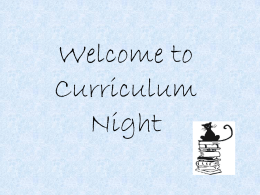 Welcome to Curriculum Night - Chandler Unified School District