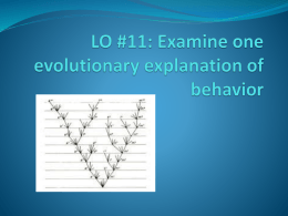 LO: Examine one evolutionary explanation of behavior