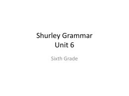 Shurley Grammar Unit 6