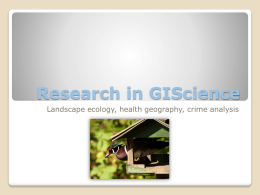 Landscape ecology - Department of Geography