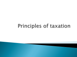 Principles of taxation