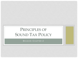 Five Principles of Sound Tax Policy