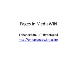 Pages in Mediawiki - EnhanceEdu