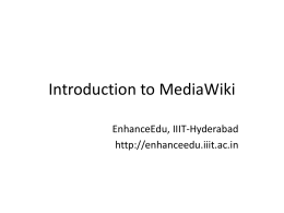 Introduction to MediaWiki - EnhanceEdu