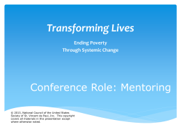 Transforming Lives... - Society of St. Vincent de Paul