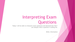 Interpreting Exam Questions - GCSE Dance