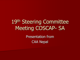 19th Steering Committee Meeting COSCAP