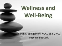 Wellness and Well-being - Counseling Center Village