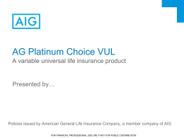 AG Platinum Choice VUL presentation - eStation