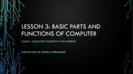 Lesson 3: Basic Functions and Parts of Computer