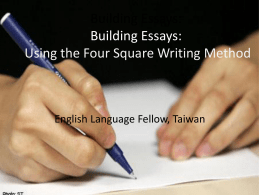 Building Essays - Comprehensive Instructional Program
