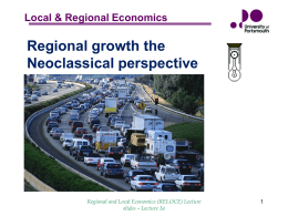 Regional growth: the Neoclassical perspective