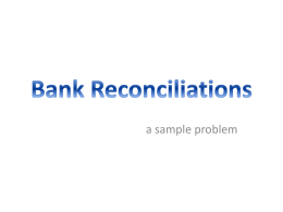 Demonstration of Bank Reconciliation