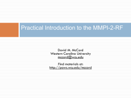 MMPI-2-RF Workshop PowerPoint - Paws.wcu.edu.