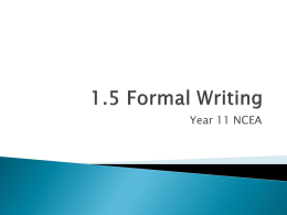 1.5 Formal Writing - Shirley Boys` High School