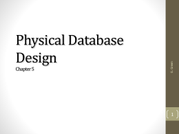 Physical Database Design