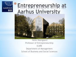 Entrepreneurship at Aarhus University