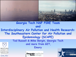 Southeastern Center for Air Pollution and Epidemiology (SCAPE)