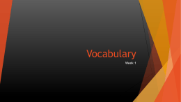 Vocabulary - Wikispaces